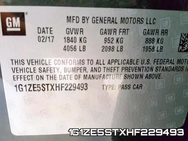 1G1ZE5STXHF229493 фото 2