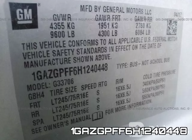 1GAZGPFF6H1240448 фото 10