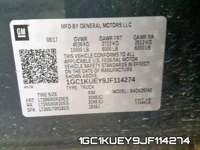 1GC1KUEY9JF114274 фото 2
