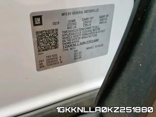 1GKKNLLA0KZ251880 фото 2