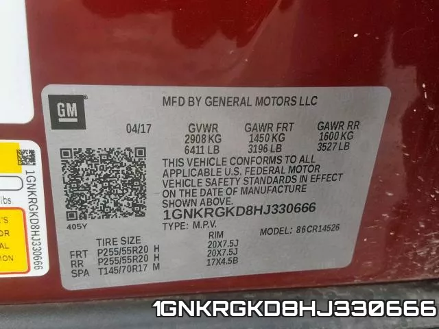 1GNKRGKD8HJ330666 фото 2