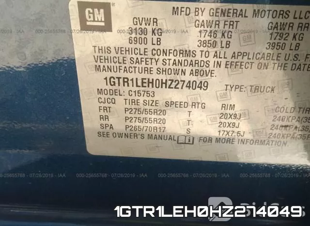 1GTR1LEH0HZ274049 фото 10