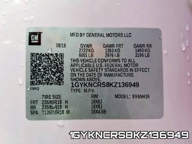 1GYKNCRS8KZ136949 фото 2