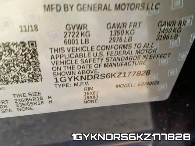 1GYKNDRS6KZ177828 фото 2