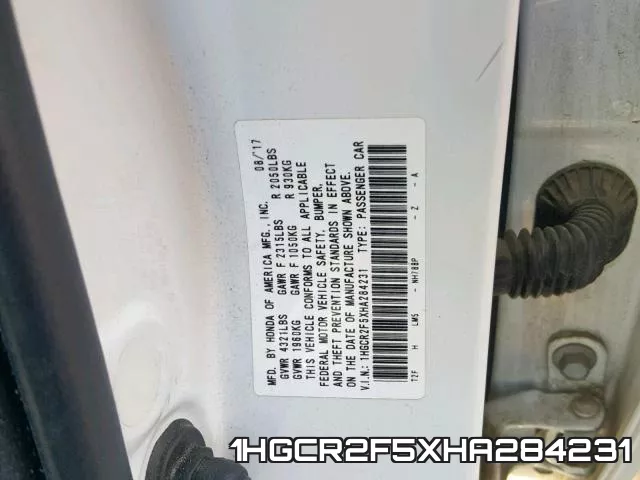 1HGCR2F5XHA284231 фото 2