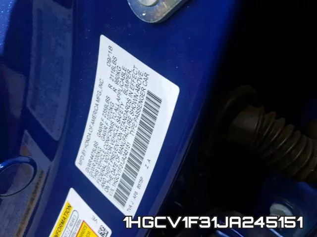 1HGCV1F31JA245151 фото 2