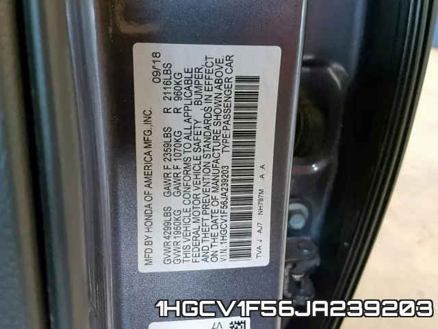 1HGCV1F56JA239203 фото 2