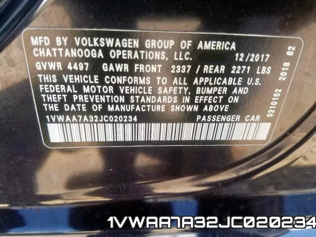 1VWAA7A32JC020234 фото 2