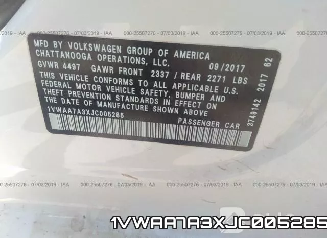 1VWAA7A3XJC005285 фото 10