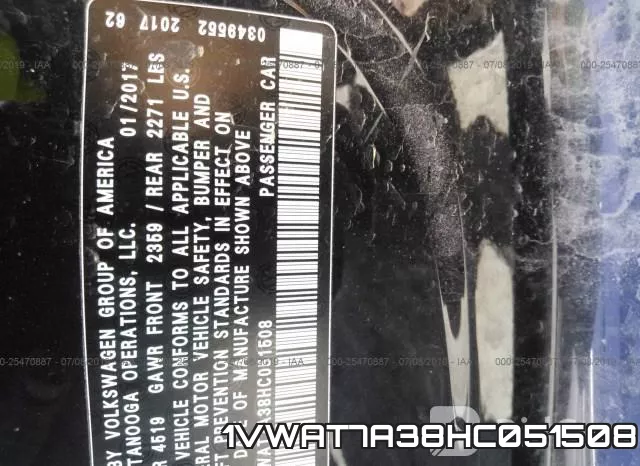 1VWAT7A38HC051508 фото 10