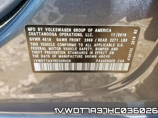 1VWDT7A37HC036026 фото 2