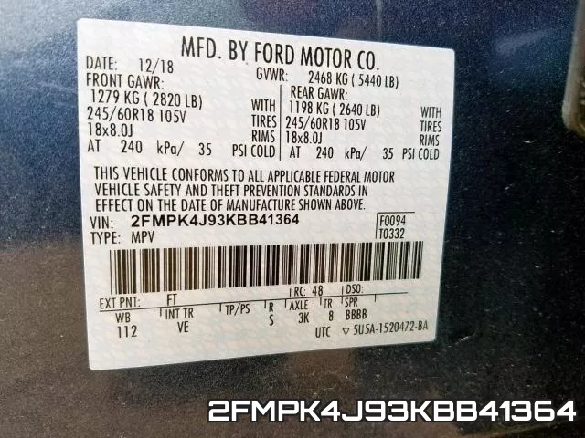 2FMPK4J93KBB41364 фото 2