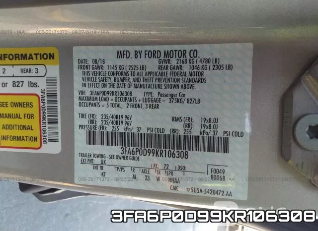 3FA6P0D99KR106308 фото 10