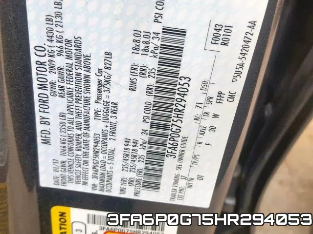 3FA6P0G75HR294053 фото 2