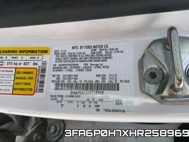 3FA6P0H7XHR258969 фото 2