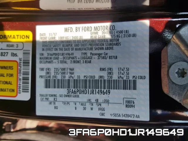 3FA6P0HD1JR149649 фото 2