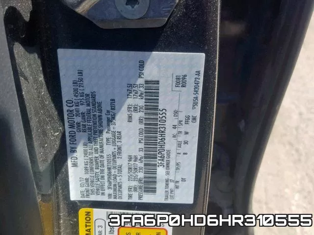 3FA6P0HD6HR310555 фото 2