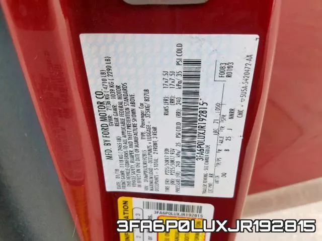 3FA6P0LUXJR192815 фото 2
