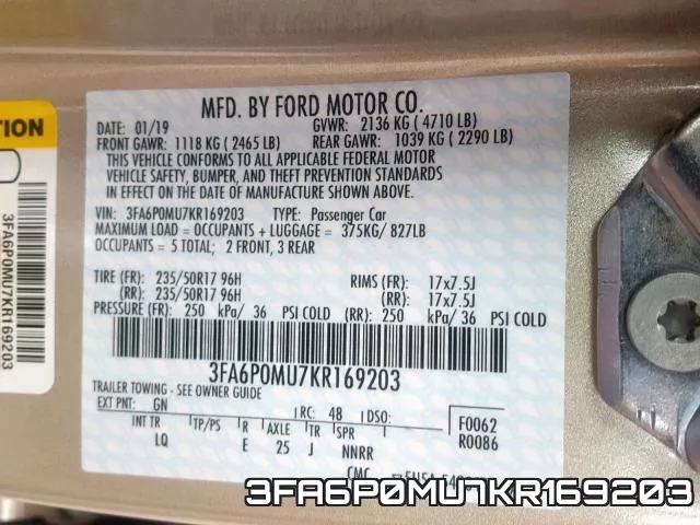 3FA6P0MU7KR169203 фото 2