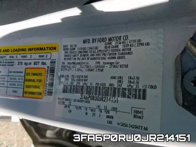 3FA6P0RU0JR214151 фото 2