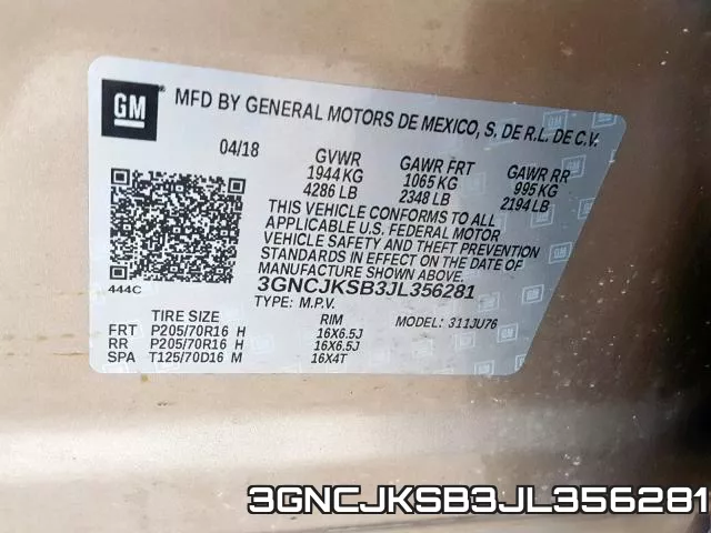 3GNCJKSB3JL356281 фото 2