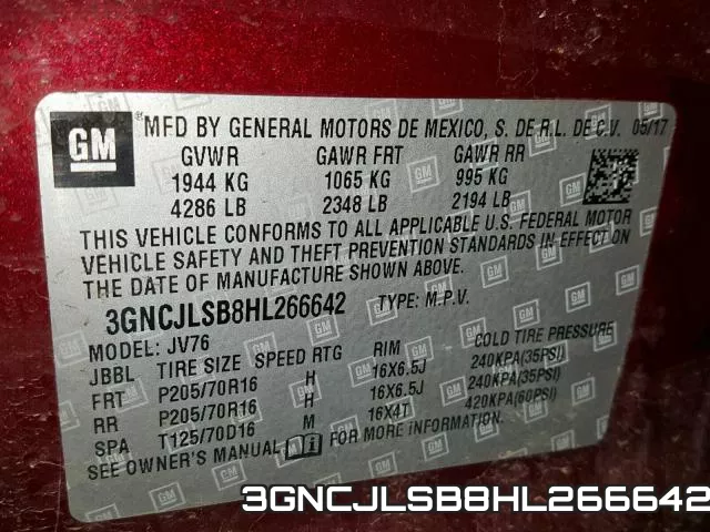 3GNCJLSB8HL266642 фото 2