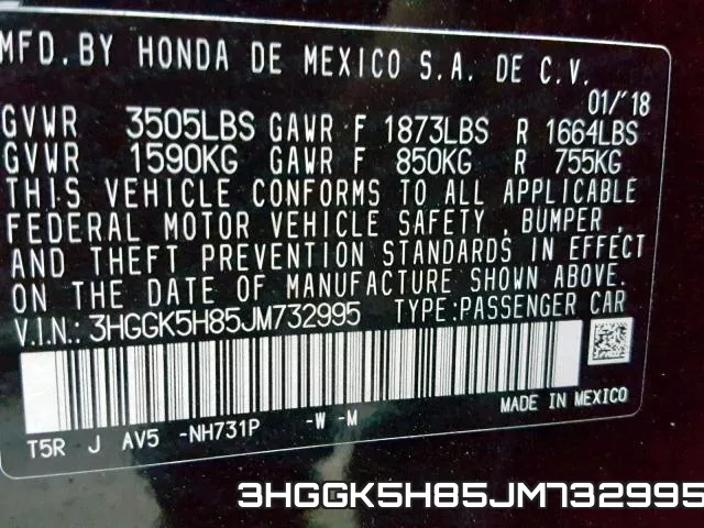 3HGGK5H85JM732995 фото 2