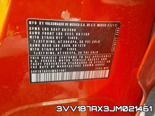 3VV1B7AX3JM021461 фото 2