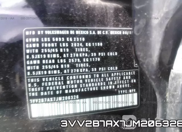 3VV2B7AX7JM206326 фото 10