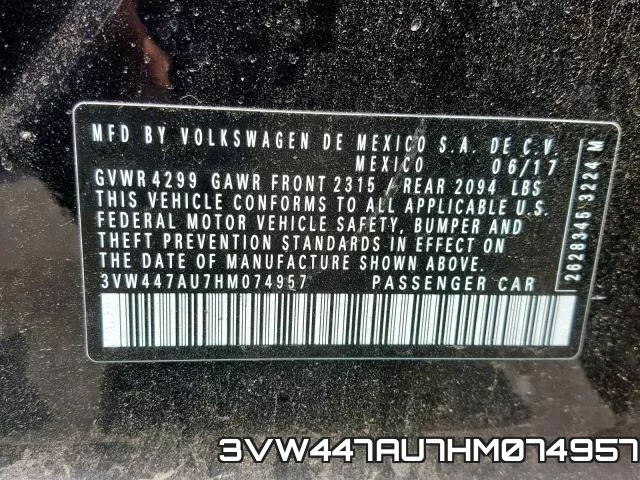 3VW447AU7HM074957 фото 2