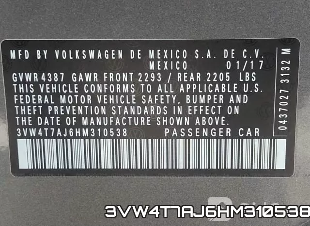 3VW4T7AJ6HM310538 фото 10