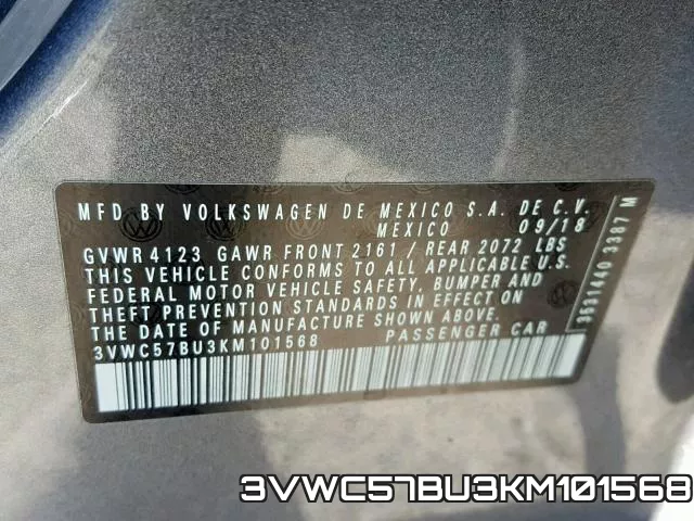 3VWC57BU3KM101568 фото 2