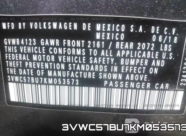3VWC57BU7KM053573 фото 10