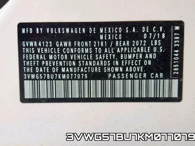 3VWG57BU7KM077079 фото 2
