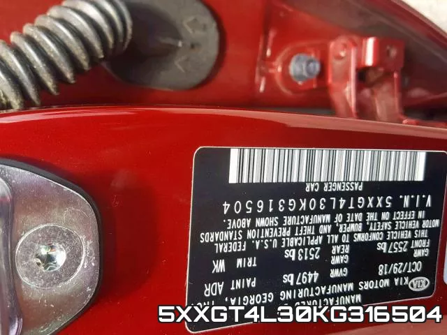 5XXGT4L30KG316504 фото 2