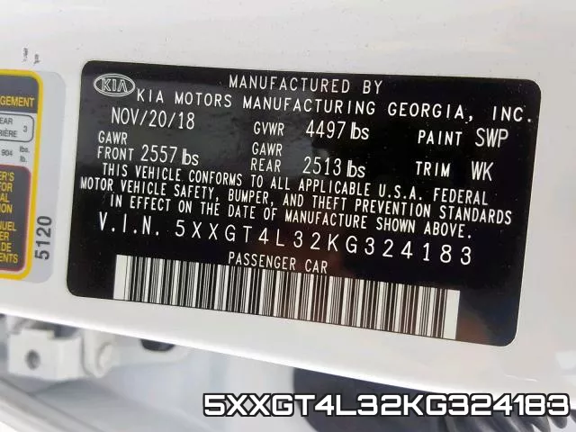 5XXGT4L32KG324183 фото 2