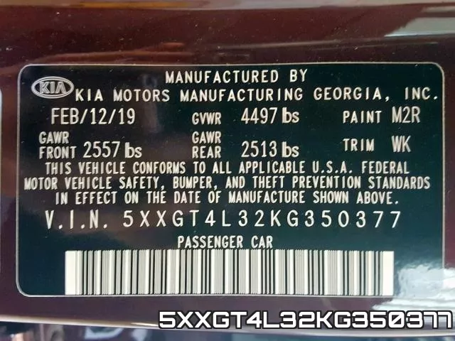 5XXGT4L32KG350377 фото 2