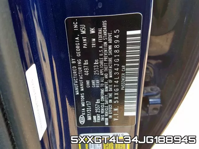 5XXGT4L34JG188945 фото 2