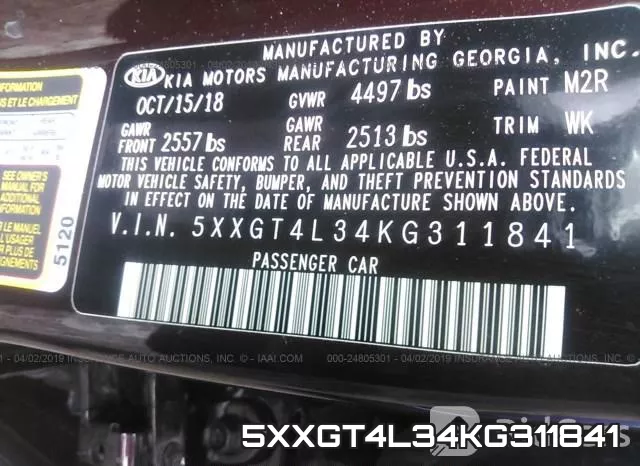 5XXGT4L34KG311841 фото 10