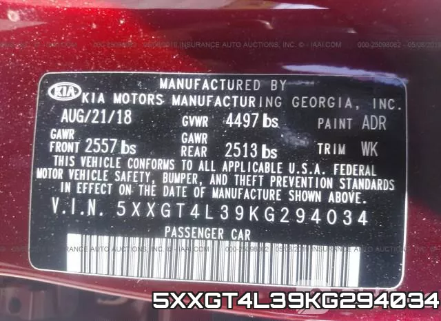 5XXGT4L39KG294034 фото 10