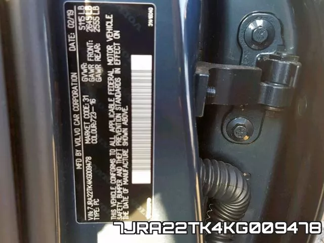 7JRA22TK4KG009478 фото 2