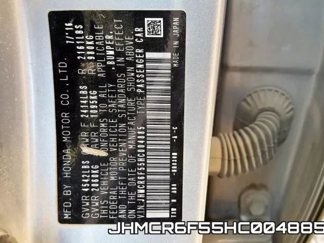 JHMCR6F55HC004885 фото 2
