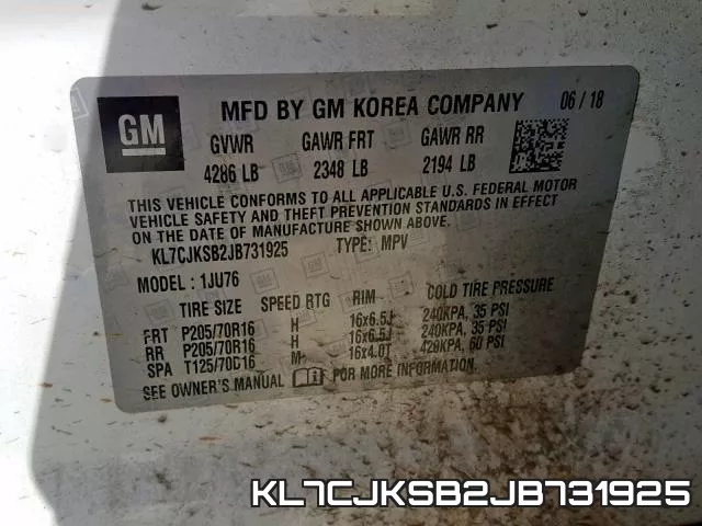 KL7CJKSB2JB731925 фото 2