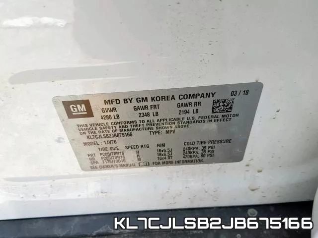 KL7CJLSB2JB675166 фото 2