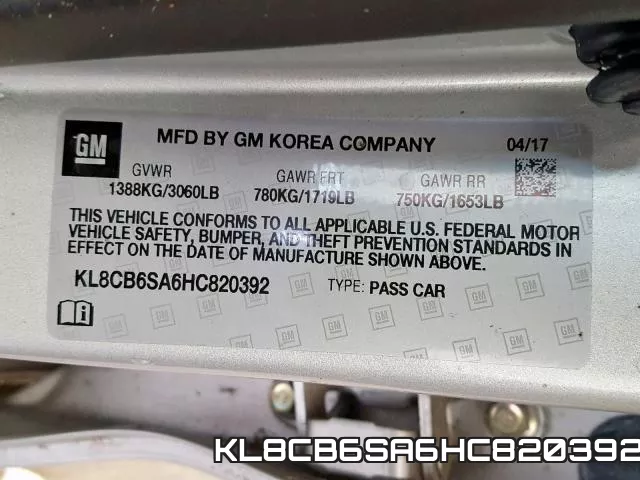 KL8CB6SA6HC820392 фото 2