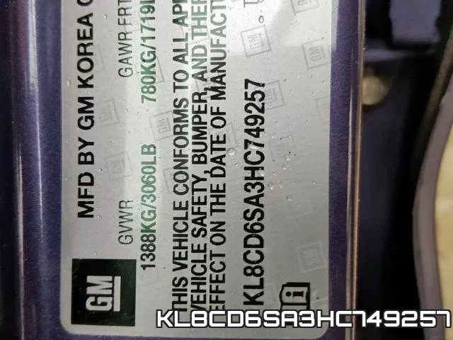 KL8CD6SA3HC749257 фото 2