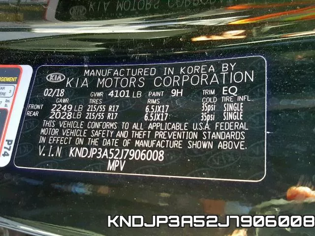 KNDJP3A52J7906008 фото 2