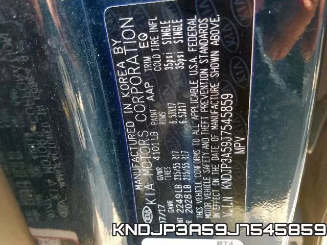 KNDJP3A59J7545859 фото 2