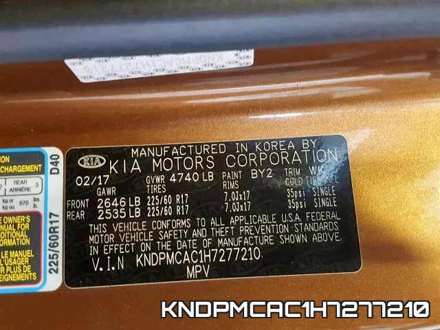KNDPMCAC1H7277210 фото 2