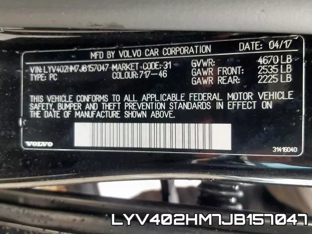 LYV402HM7JB157047 фото 2